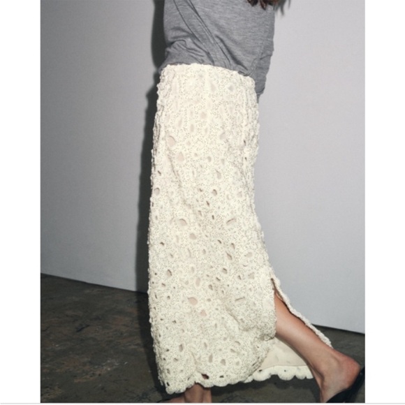 ZARA BEADED MIDI JEWEL SKIRT EMBROIDERED. - Picture 5 of 9